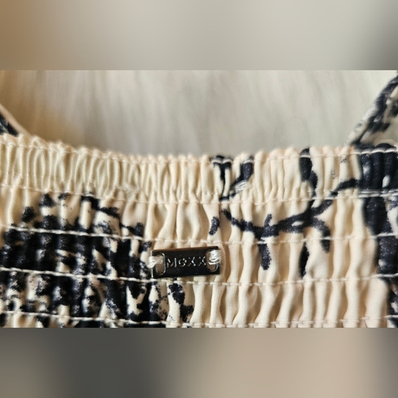 Mexx Voile Cream/Black Floral 100% Cotton Peasant Dress - Picture 9 of 10